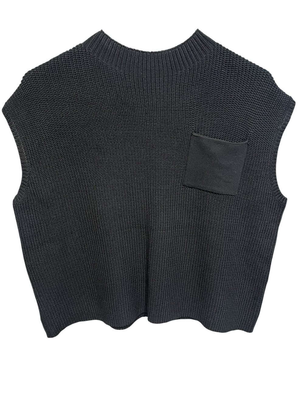 Black Knitted Short Sleeve Woman’s Sweater Top - Size Large - Picture 6 of 7